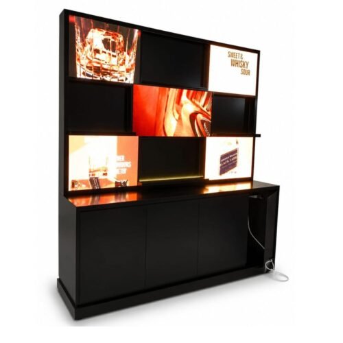 Luxe Backlit Commercial Bar Back Cabinet