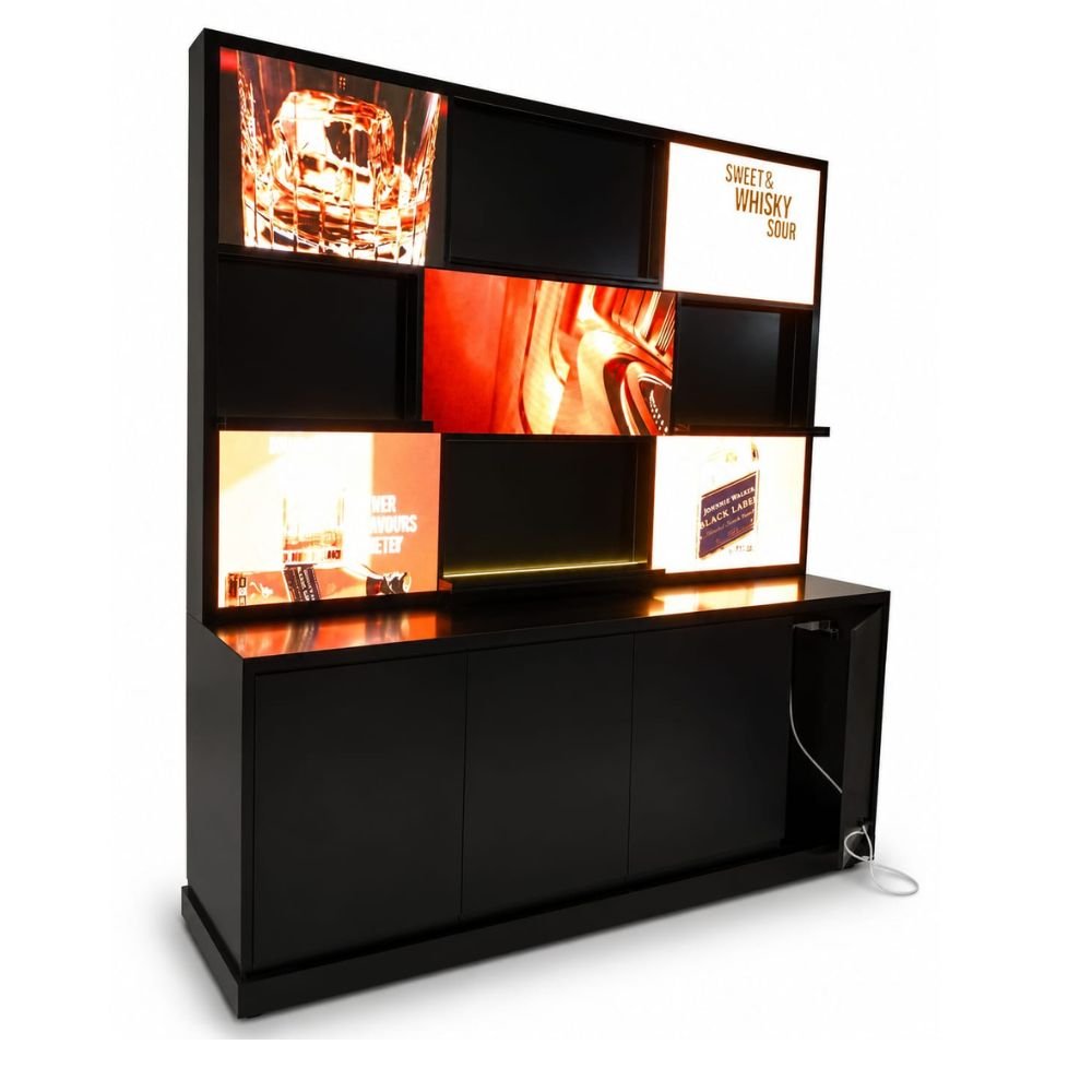Luxe Backlit Commercial Bar Back Cabinet